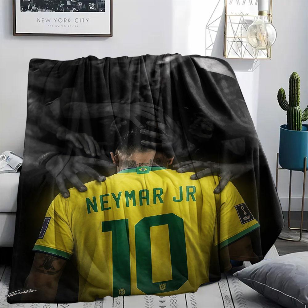 1PC Neymar Patterned Flannel Blanket Suitable For All Seasons for Home Decor Warmth and Comfort Gifts Holiday Present