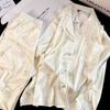 Princess Style Pajamas Women's Summer Lace Loungewear Set Ins Long-sleeved Trousers Set