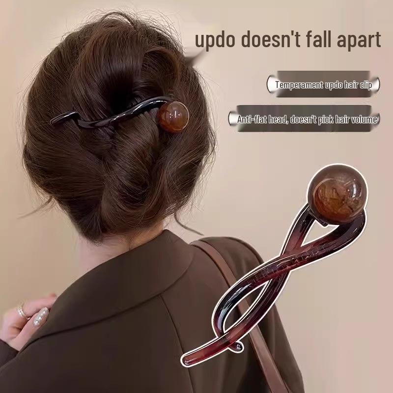 Francouzská retro perlová twist sponka do vlasů—Elegantní jednoslovný styl pro ženy