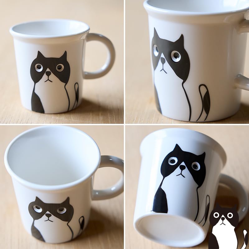 TAMAKI Peeping Mug, Tama, 9cm Diameter x 9.2cm Height, Stylish Gift, Microwave and Dishwasher Safe, T-970546