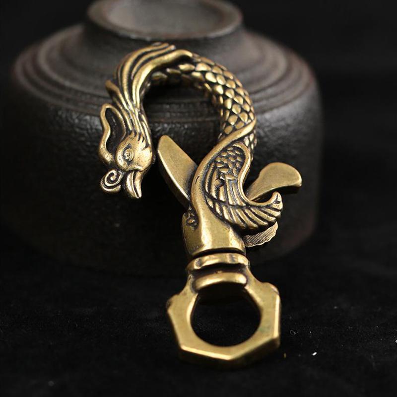 Figurine cu dragon de cupru de epocă Ornamente mici, retro, alamă, animale, lanțuri de chei pentru mașini, artizanat, decorațiuni pentru birou, accesorii