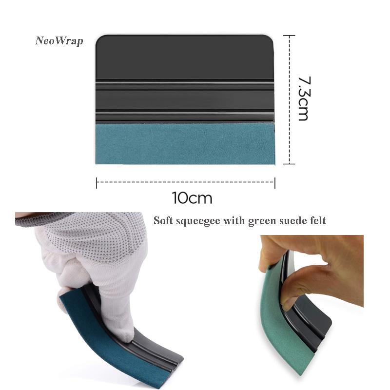 4-inch Suede Felt Squeegee Professional Scratchfree Soft Wet Dry Suede Felt Edge Scraper Vinyl Window Headlight Tint Squeegee