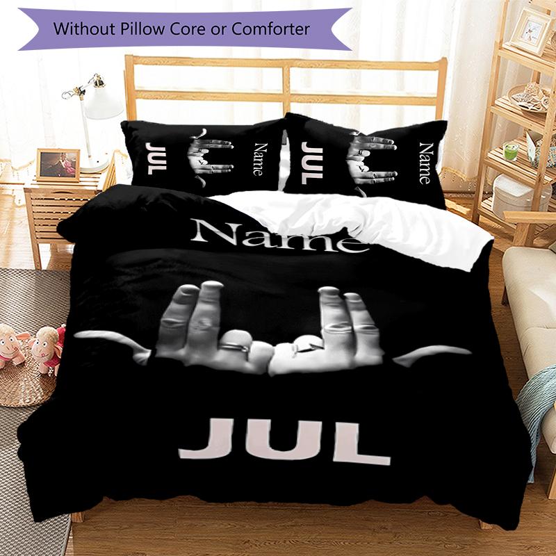 3pcs Custom Name Cartoon Jul rapper Bedding Set Duvet Cover Closure Includes 1 Duvet Cover & 2 Pillowcases for All Seasons Bedroom Decor