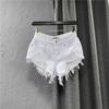 Pantaloni Scurți Denim Femei Talie Joasă Croială Largă Tăieturi Frayed Tiv Fierbinte Pantaloni Scurți Streetwear de Vară Pantaloni Scurți Jean Linie A