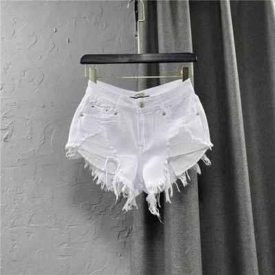 Damen Low Rise Jeans-Shorts Lockerer Schnitt Used Look Ausgefranster Saum Hotpants Sommer Streetwear A-Linie Jean Shorts