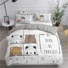 Cartoon Cat Down Comforter Set Bedding Set 3-piece Duvet Cover Set