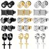 Edelstahl Ohrringe Für Männer Eingelegt Stecker Kreuz Hängend Klappbar Zirkonia Ohrstecker Hypoallergene Ohrringe Huggie Ohrringe Set Für Frauen Männer Ohrlochstechen