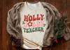 Teacher Christmas Sweat T Shirt Holly Jolly Cute X Mas Holiday Class Party Santa Merry Elf Crewneck Snowunisex Snow Smile