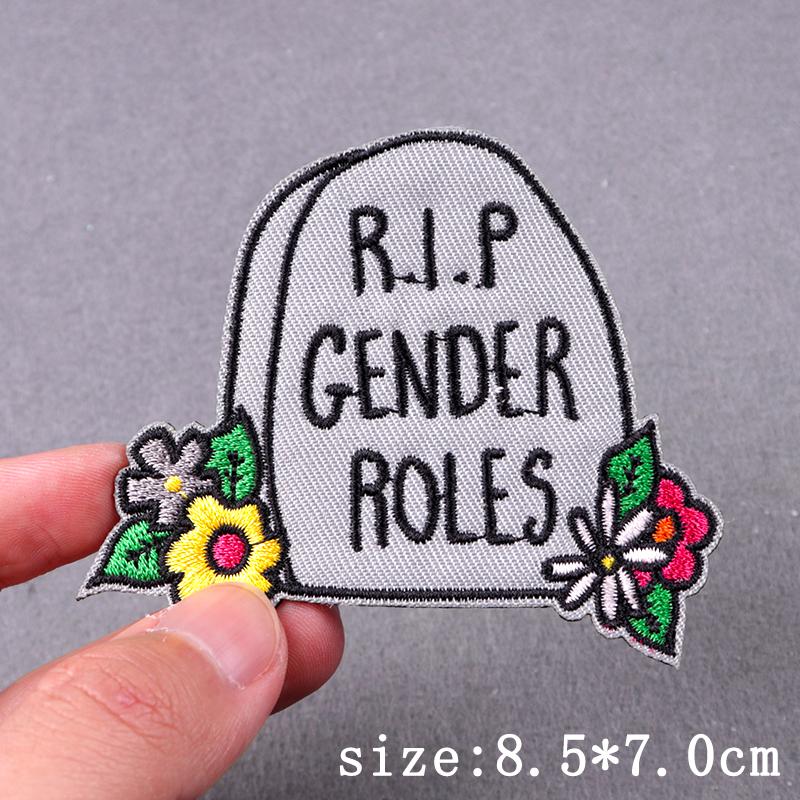 Punk Skull Embroidery Patch Iron On Patches For Clothes Landscape Embroidered Patches For Clothing Hip Hop Patch Stickers Badges