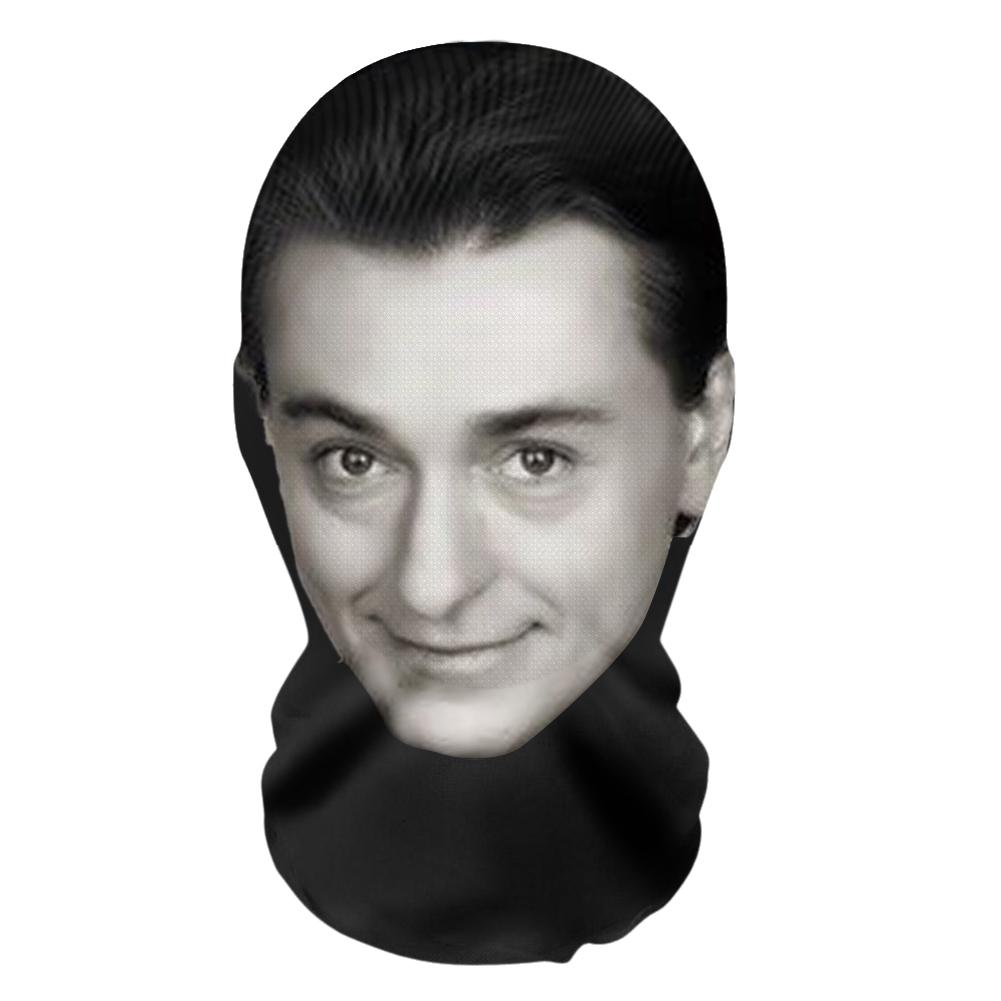 3DPattern Mesh Face Mask Head Cover Party Cosplay Props Funny Face Printed Head Scarf Famous Person Ice Silk Sunscreen Head Mask