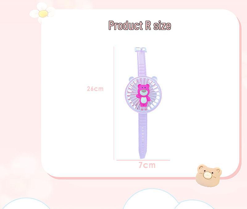 Sanrio Portable Cartoon Watch Fan: Rechargeable Handheld Mini Electric Fan Gift for Girls