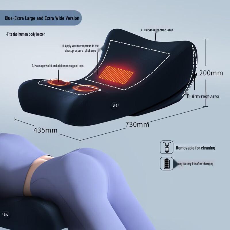 Aux Rechargeable Memory Foam Heat Massage Pillow CN Plug (adapter Included)
