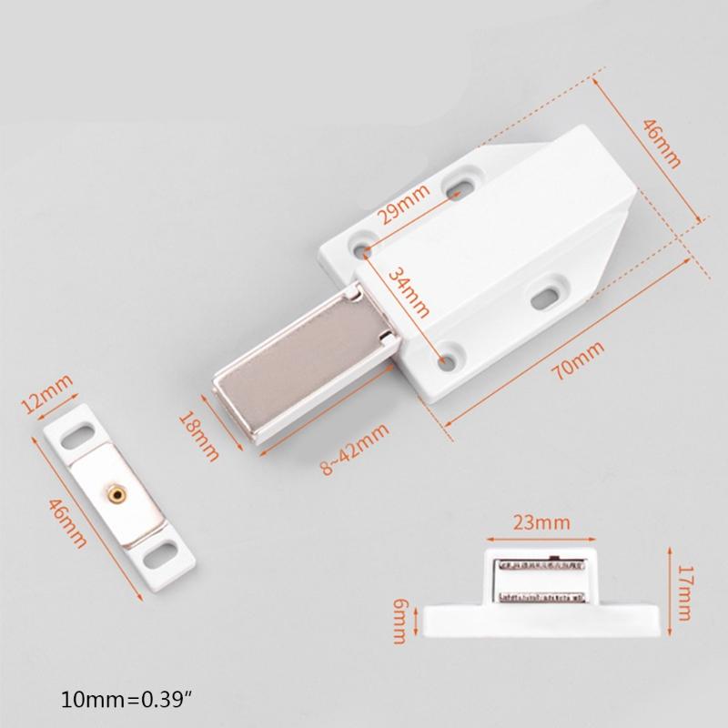 Invisible Magnetic Door Catch Rebound Self-locking for Latch Handle-free Cabinet Push for Latch Double open Door Stopper