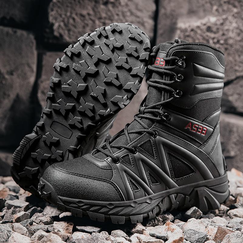 Fashion Mid-Calf Boots Men's Tactical Desert High Top Shoes Retro Style Motorcycle Boots Outdoor Hiking Camping Shoes Comfy Ankle Boots