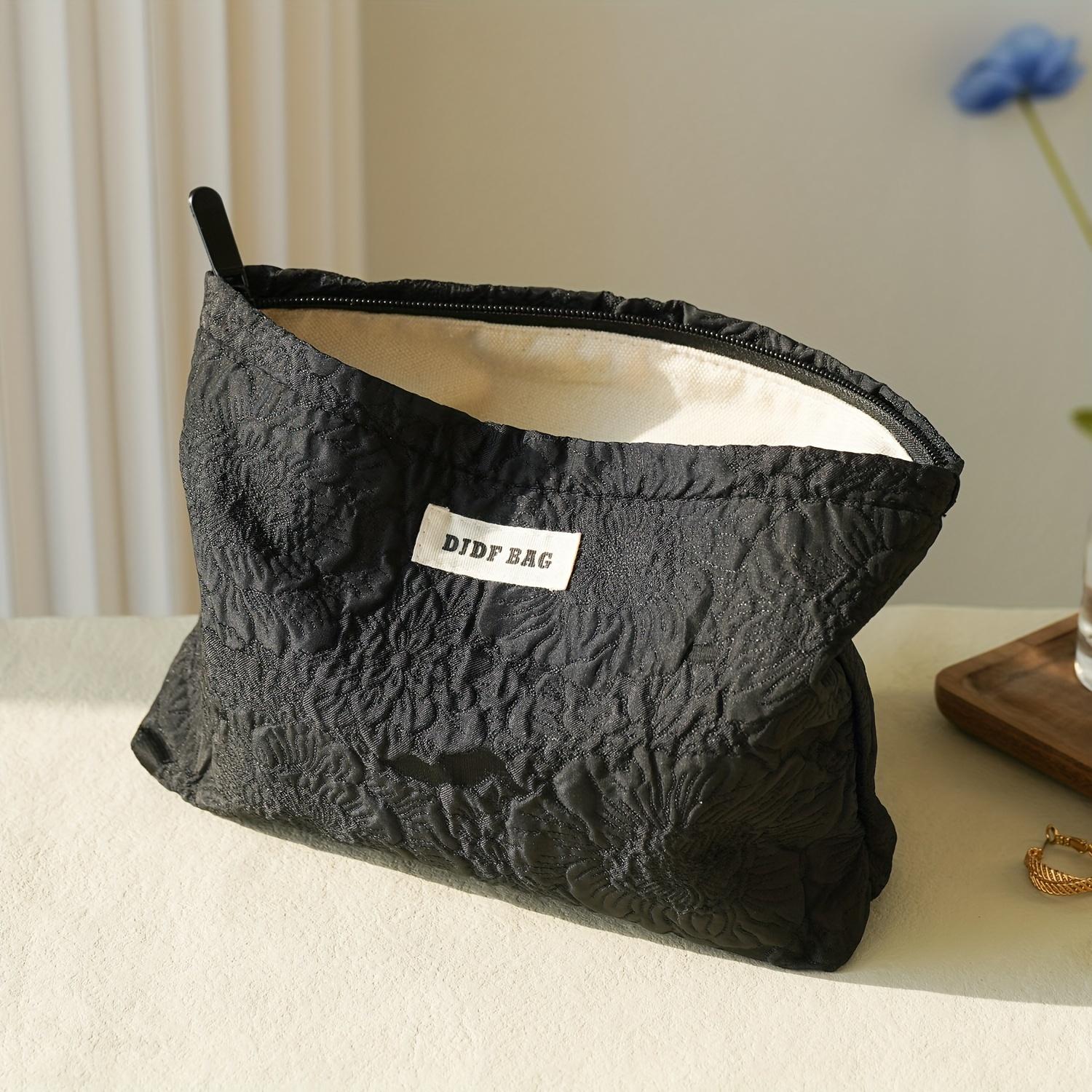 

Toiletry Bag, Women s Rose Jacquard Makeup Bag, Cosmetic Toiletries Storage And Finishing Bag, Travel Business Trip Portable Large Capacity Liner Bag чёрный