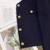 Marineblauer Small Fragrance Anzugjacke Damen Herbst Französische Mode Steppdesign Göttin Fan Oberteil