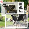 3 Wheel Pet Stroller for Small and Miniature Dogs, Black