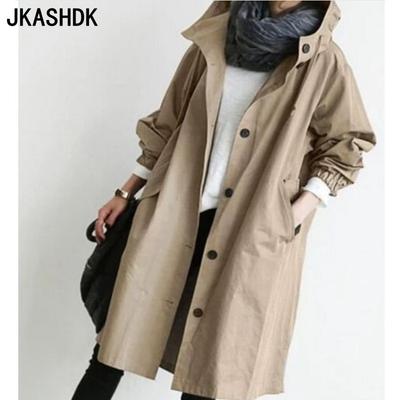 Giacche e cappotti con cappuccio a maniche lunghe a maniche lunghe autunno inverno stampa tinta unita moda casual da donna