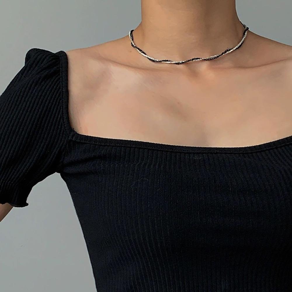 Elegant S925 Silver Black Spinel Double-Layer Bracelet Necklace