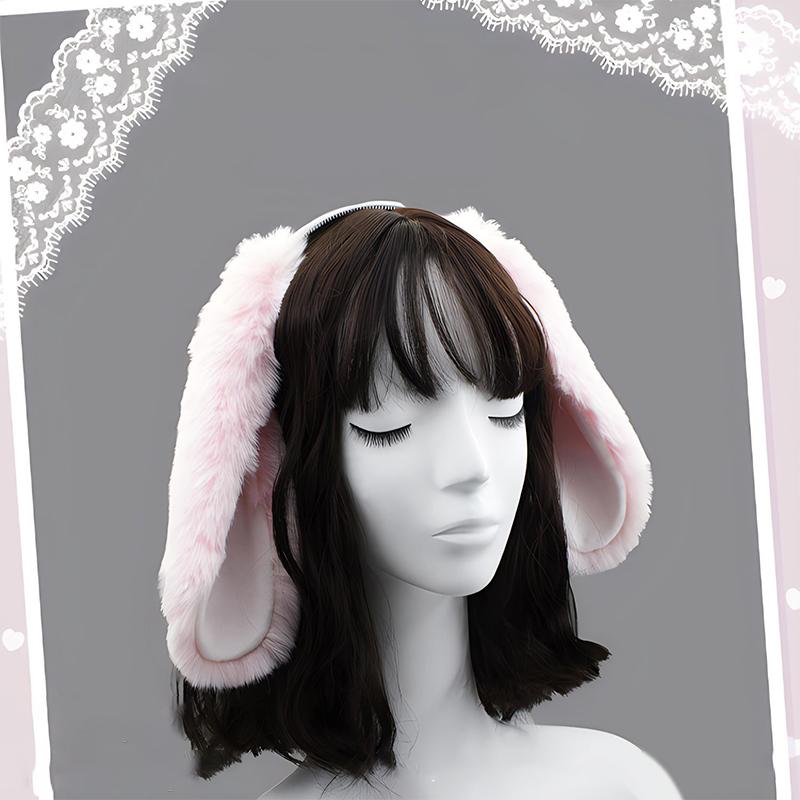 Cute Bunny Ears Headband Plush Rabbit Hair Hoop Headwear Cosplay Costume Hair Accessories For Adults Party