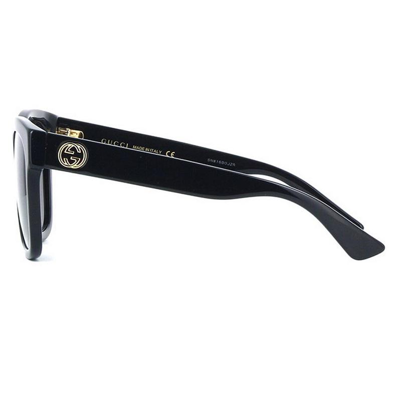 GUCCI Simple Red and Green Webbing Square Frame Polycarbonate Round Sunglasses Unisex