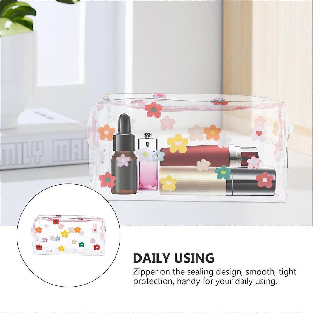 Cosmetics Storage Bag See Through Travel Toiletry Bag Portable 175x10cm 1Pack
