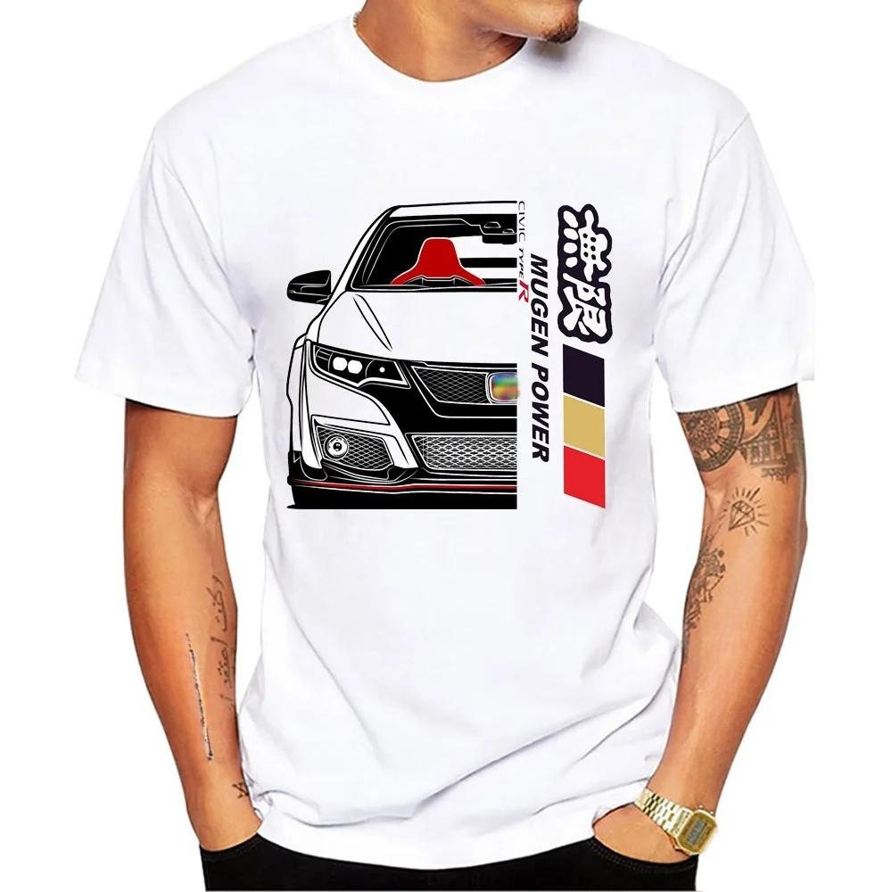 

Civic Type R EG6 Car Legend T-Shirt New Summer Men Short Sleeve Vintage Hip Hop Boy Casual Tshirts Harajuku JDM White Tees 4XL