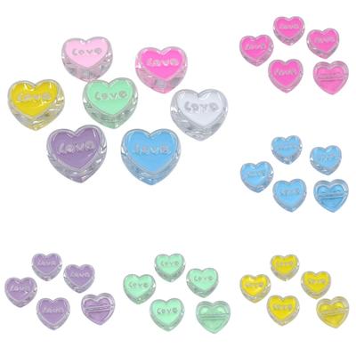Acrilico di alta qualità per la creazione di braccialetti e orecchini 5 pezzi Materiale Olio Gocciolante Trasparente Moda Foro Orizzontale Amore Pesca Cuore Perline Fatto a Mano Creativo