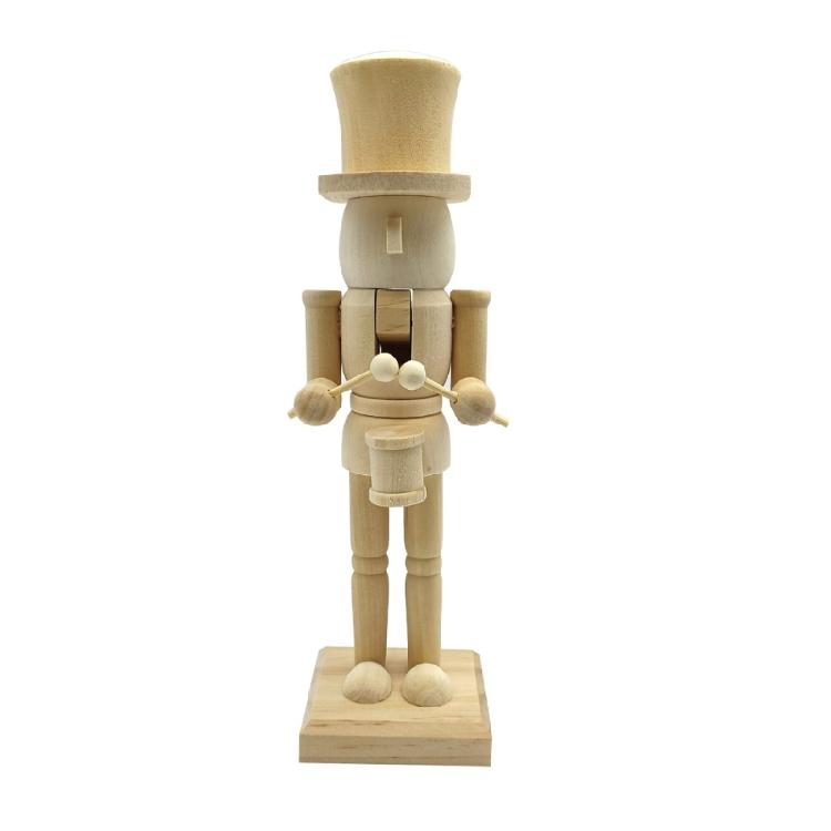 

Christmas Wood Unfinished Nutcrackers Figurine Blank Unpainted Nutcrackers Puppet King Soldier Ornament Decorations