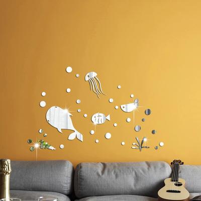 Acrylic Ocean Fish Mirror Wall Sticker for Room Decoration