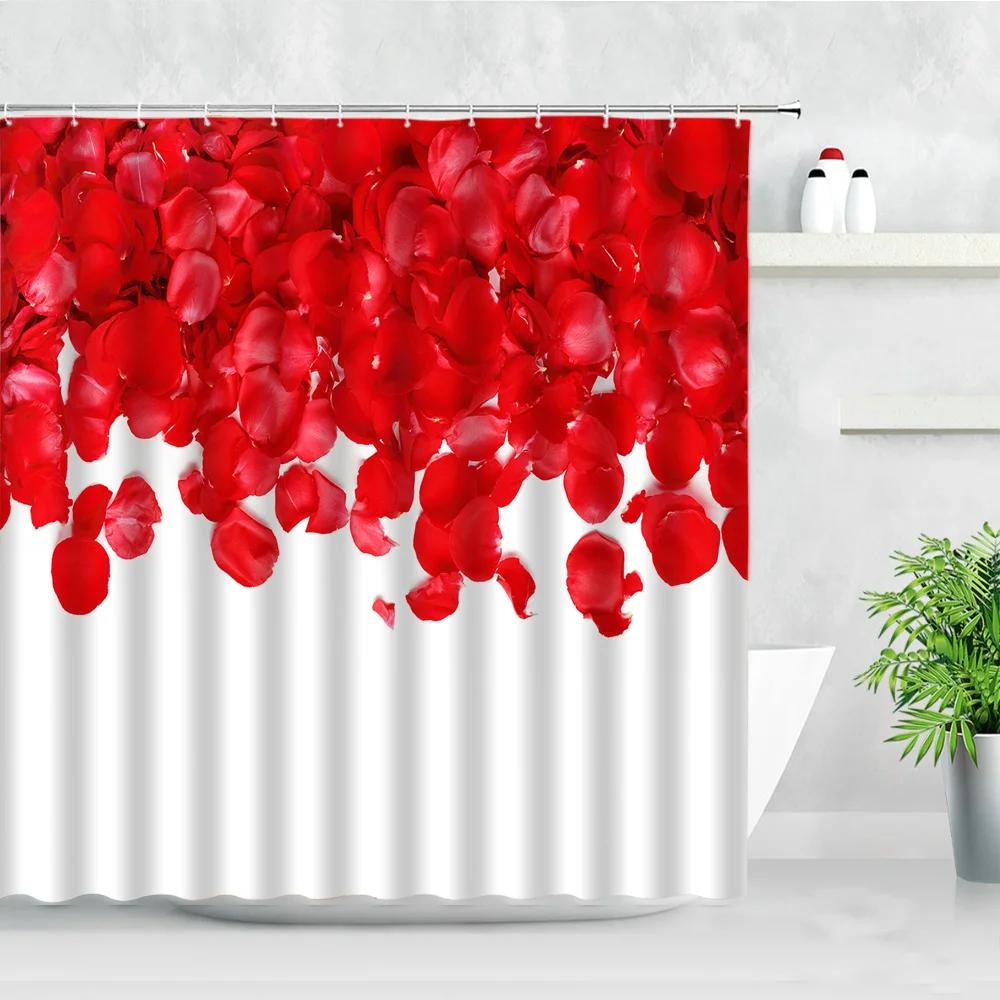 Purple Floral Shower Curtains Waterproof Bath Screen Wisteria Flower Butterfly Lavender Bathtub Decor Bathroom Curtain Baño