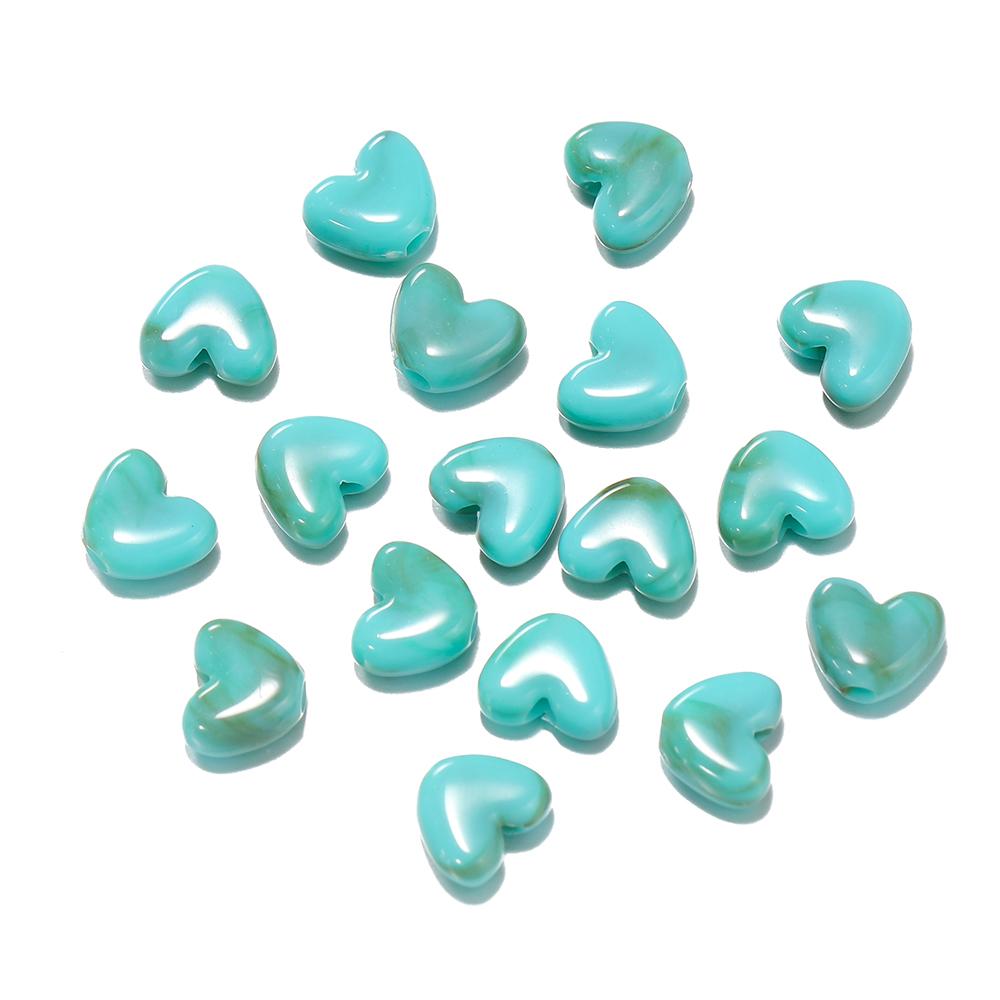 50pcs/Lot 8mm Acrylic Heart Bead Imitation Stone Loose Spacer Beads for DIY Bracelet Necklace Jewelry Making Accessories