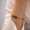 European & American Ethnic-Style African Jade Titanium Steel Bracelet - Retro, Luxury, Non-Fading, Niche Design