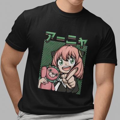 Spy X Family Anya Forger T Shirt Cute Anime Graphic Tee Japanese Text Uniset Gif