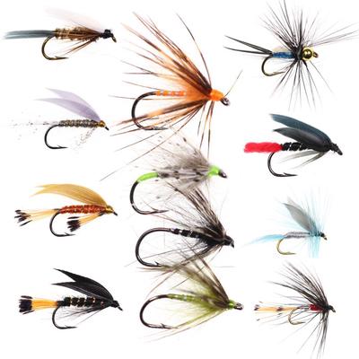 Bimoo 6 Pz/lotto Multi-Stile Pesca A Mosca Secco Bagnato Ninfa Emergente Pupe Tenkara Streamer Stonefly Bead Testa Ninfa Vola Trota Esche