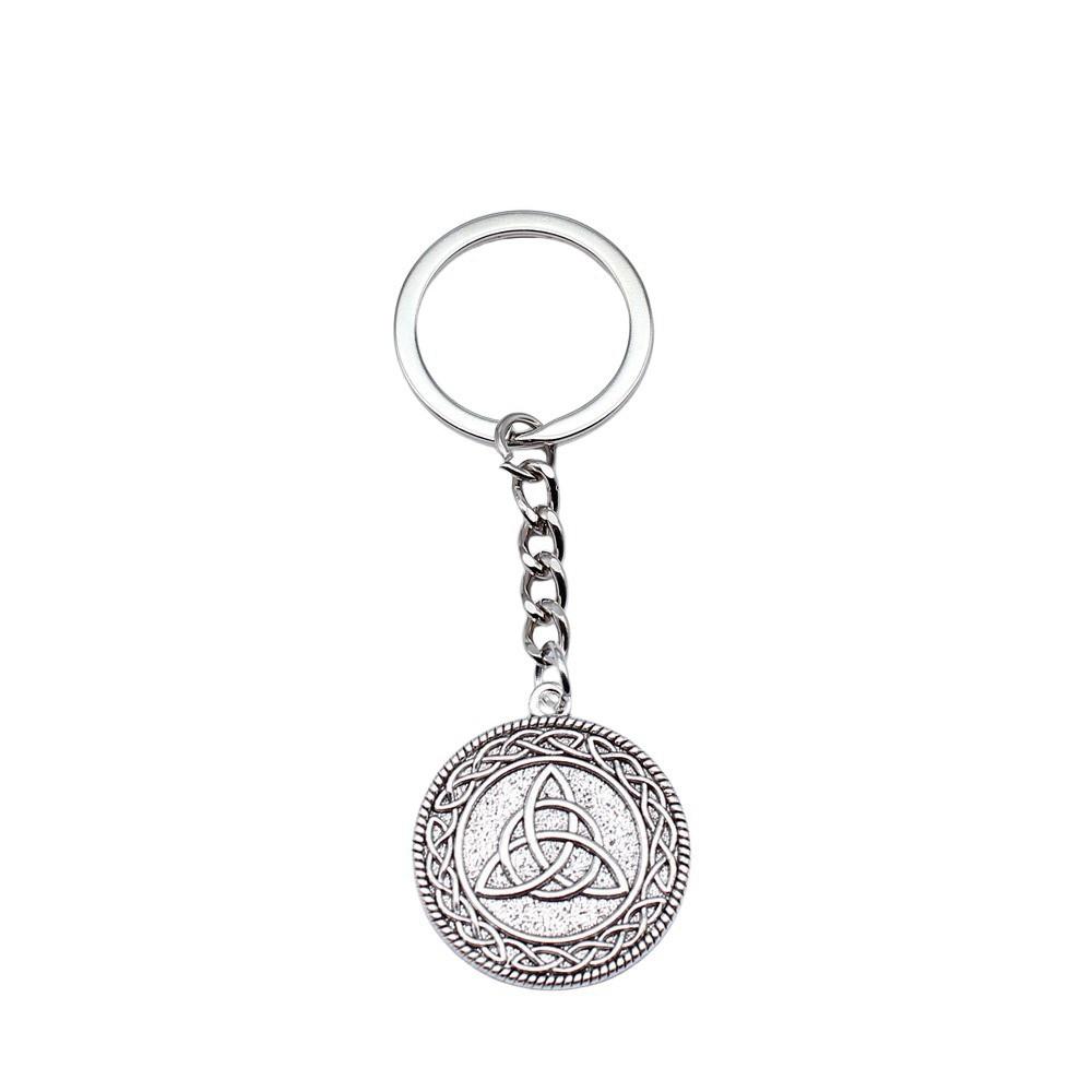 Celtic Knot Charm Hexagram Keychain Irish Amulet Key Ring 28mm Ring
