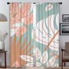 Leaf and Flowers Kitchen Curtains 2 Pieces Curtains for Living Room Curtain Halloween Decoration Partition Tulle for Bedroom