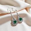 Green Onyx Gemstone 925 Sterling Silver Jewelry Handmade Women Earrings 2.52" EE-77-17