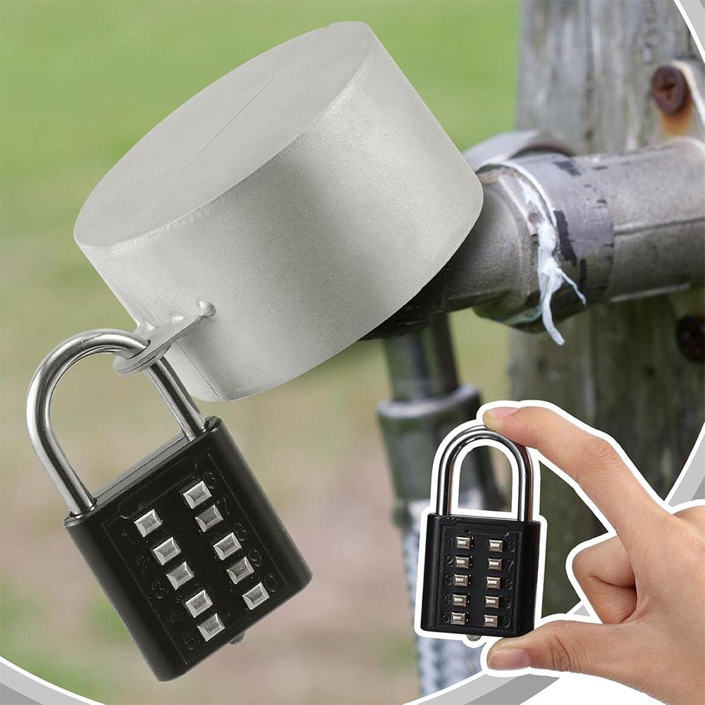 8 Digit Combination Outdoor Padlock Waterproof Zinc Alloy Smart Lock with Key for Travel Luggage Storage Anti-Theft