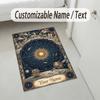 Celestial Cat Theme Soft Crystal Velvet Rug Custom Name & Text Print Non Slip Floor Rug for Bedroom Living Room