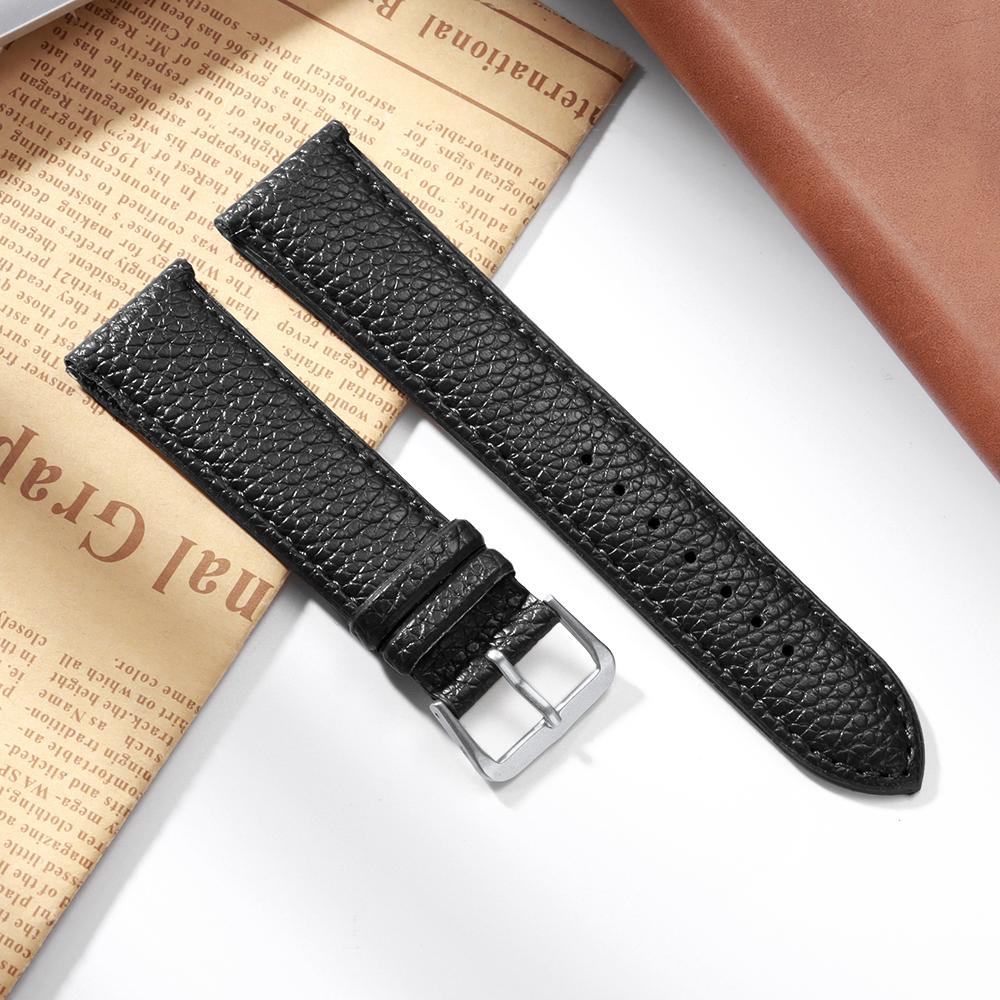Litschi-Muster Universelles Uhrenarmband 12mm 14mm 16mm 18mm 20mm 22mm Ultradünnes Uhrenarmband für Herren Damen Hochwertiges Uhrenarmband