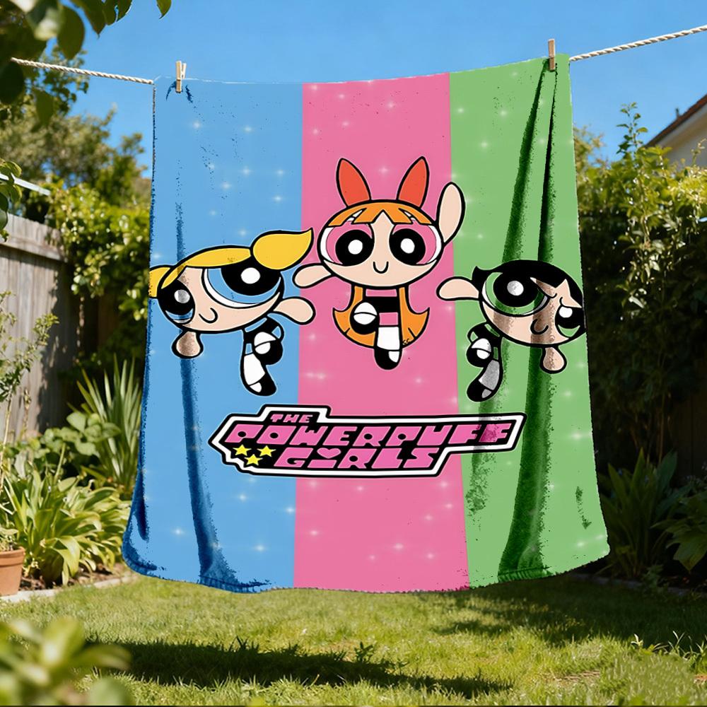1 pezzo Coperte in Flanella per Esterni Powerpuff Girls Morbida, Leggera e Calda
