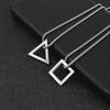 Disassemblable Geometric Necklace: Triangle & Square Mix-and-Match, Fade-Resistant, Long Necklace