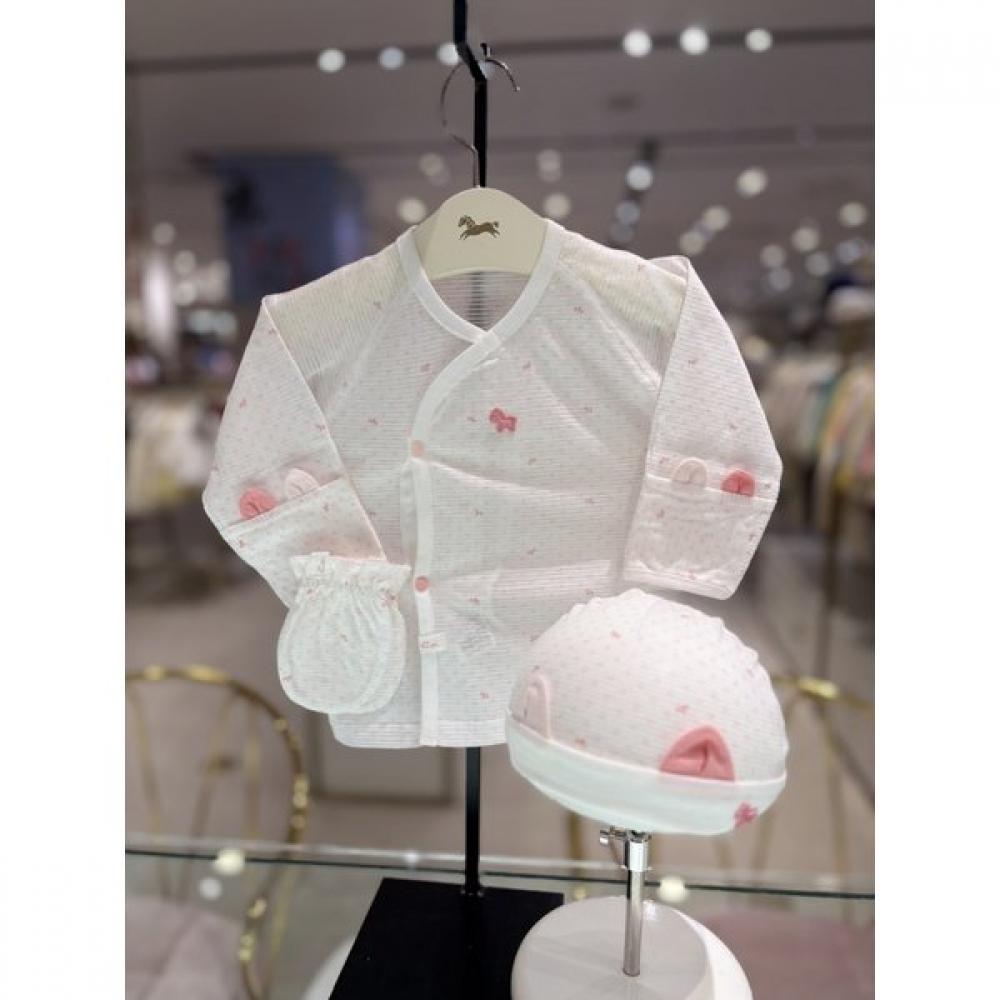 Ettoi Dot Baby Bodysuit Set With Beanie And Mittens  07t085803s2 