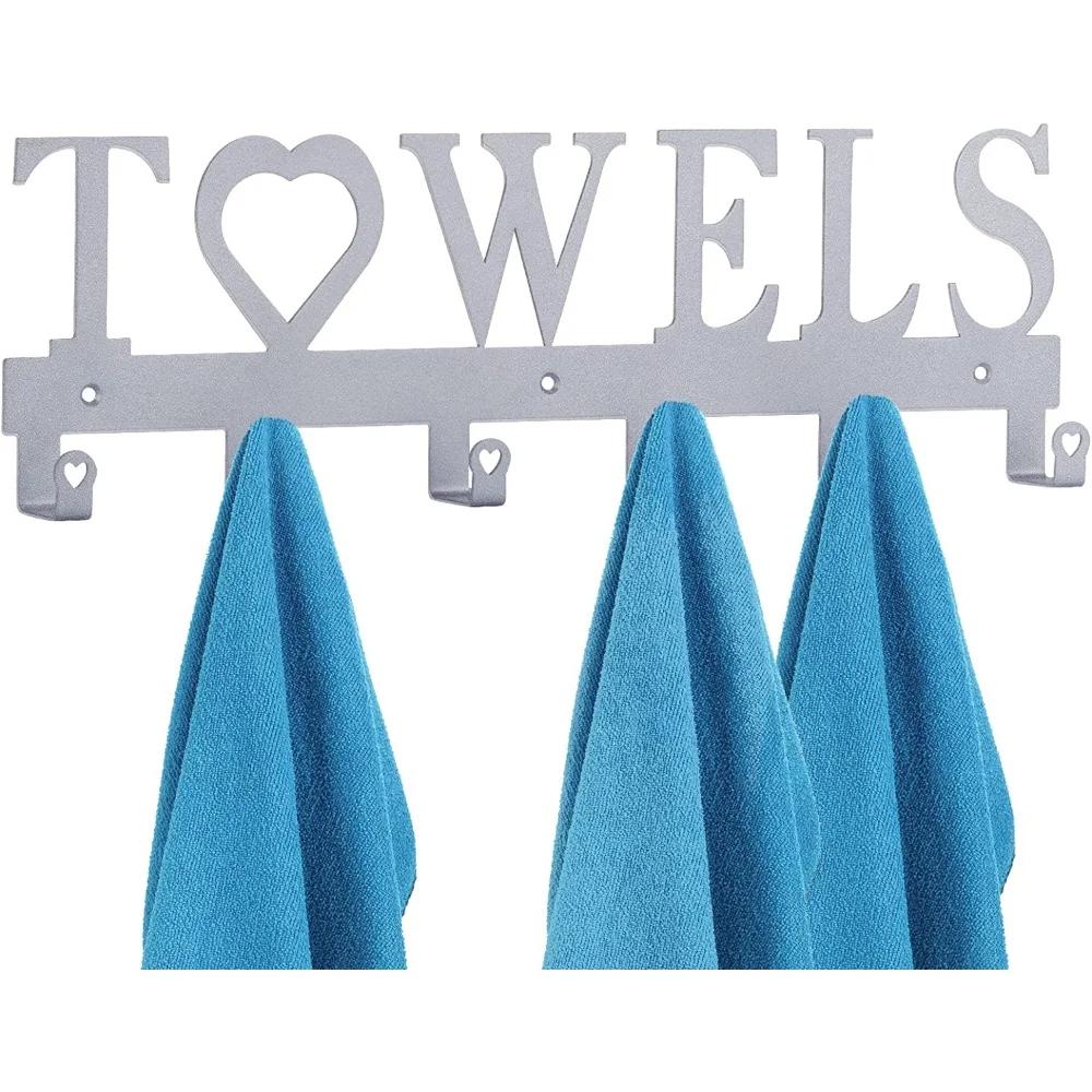 1 szt. Uchwyt na ręczniki ze stali nierdzewnej, montowany na ścianie wieszak na ręczniki i haczyki do wieszania do łazienki i kuchni, wszechstronny wieszak na ręczniki i płaszcze