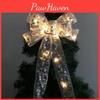 Large Silver Led Christmas Bow Decorative Ornament With Colorful And Warm Lighting Features