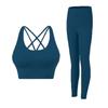 Women's Nude Yoga Suit: Cross-Back Sports Bra & High-Waist Hip-Lift Yoga Pants