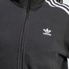 adidas Originals Zipper Fashion Striped Casual Retro Sports Stand Collar Jacket Women Jacket Black IY7278