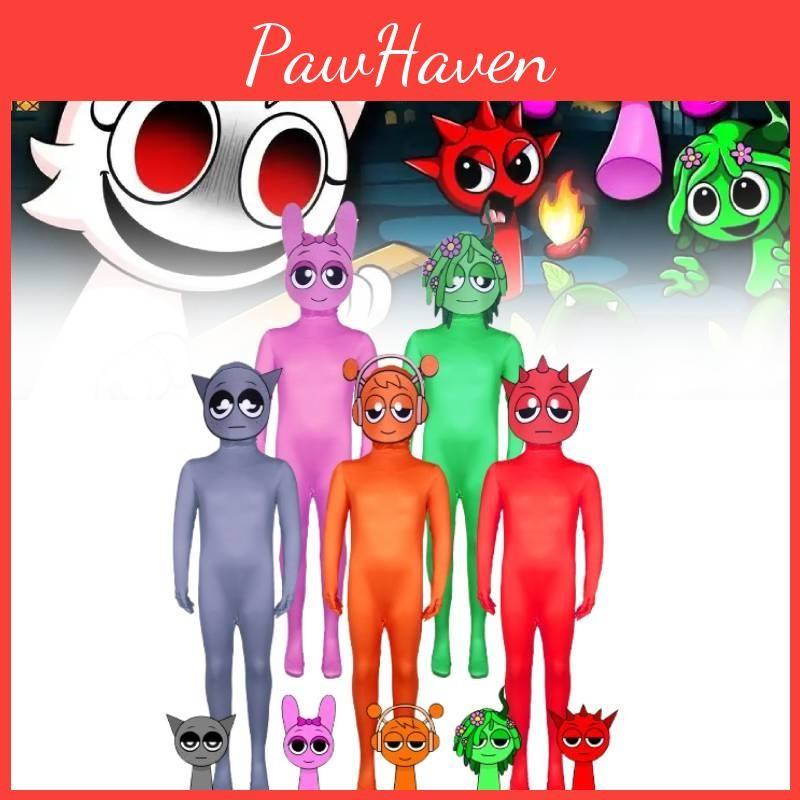 Cosplay Incredibox Sprunki Kids Adults Jumpsuits Halloween Costume Bodysuit