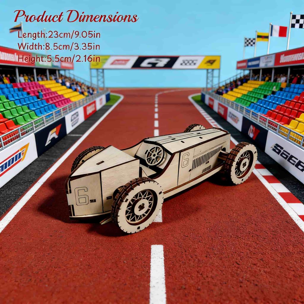 3D Wooden Racing Car Puzzle DO-IT-YOURSELF Miniature Kit Handcrafted Present Home Decor Birthday / Valentine s Day Present